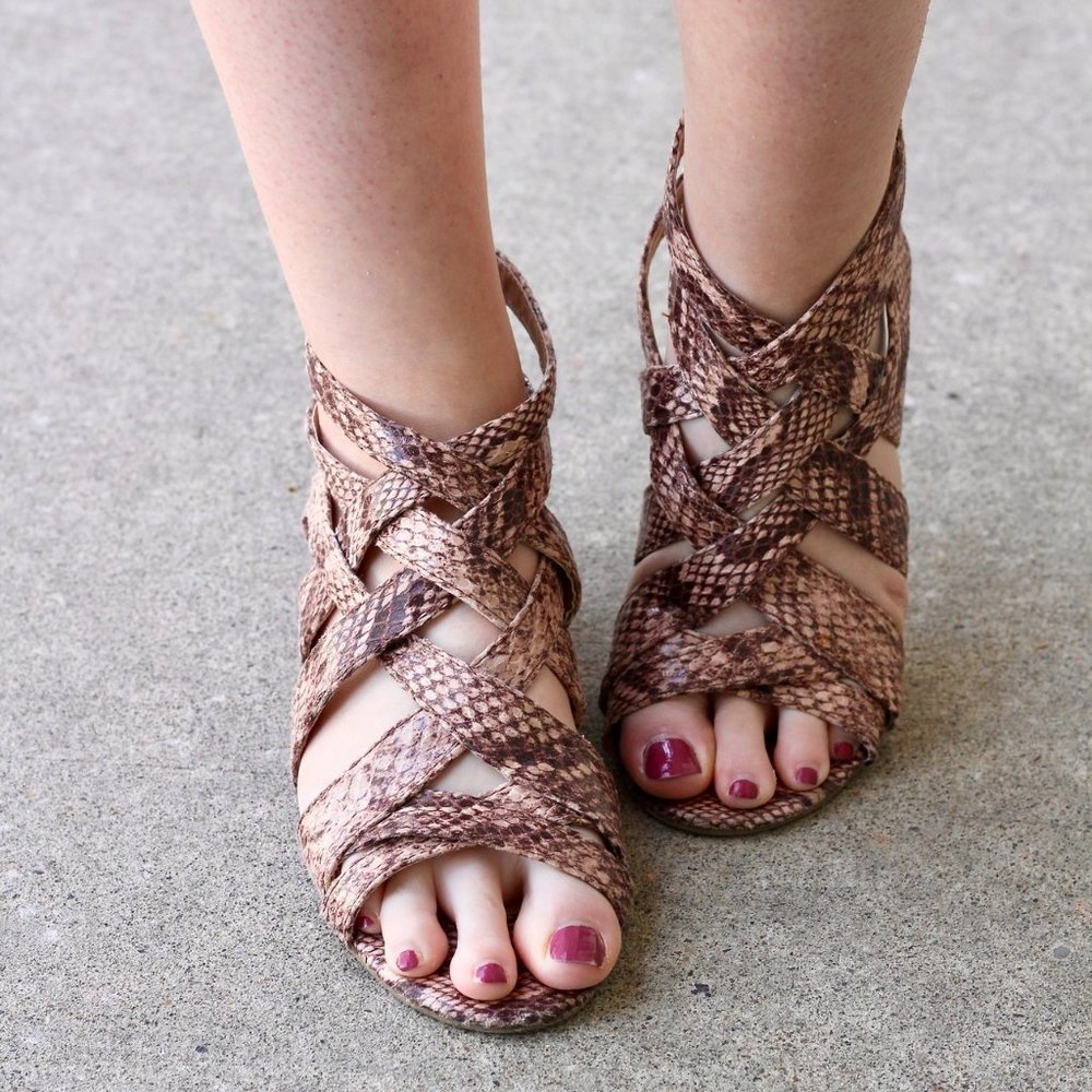 JustFab Snakeskin Sandals